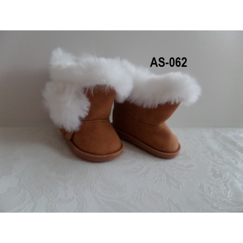 Bruine suede bontlaars met ritssluiting